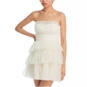 NWT BCBG MAXAZRIA Strapless Eve Tulle Mini Dress Size 14